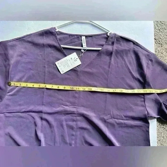 VIIShow Women’s Lightweight Purple Blouse With Tie Knot In Front - Size 2XL - Picture 8 of 10